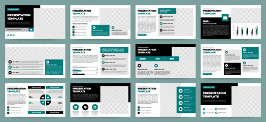 Modern presentation slide templates. Infographic elements template set for web, print, annual report brochure, business flyer leaflet marketing and advertising template. Vector Illustration.