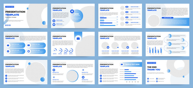 Modern Skyblue Gradient Startup Pitch Deck and Campaign Deck Presentation Template with Infographics. Creative educational presentation template with infographic slides and minimal pastel design.