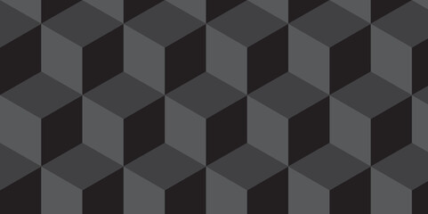 Minimal abstract dark black background from cubes victor art. Geometric tiles and mosaic creative stylish seamless pattern block cube background. minimal hexagon Cubes mosaic shape vector design