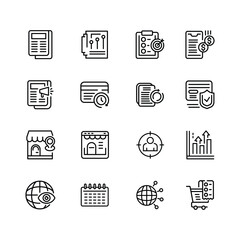 Minimal business management icon set, Isolated collection of office icon for web sites on white background.