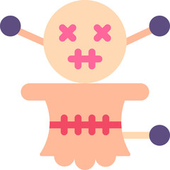 Vector Icon Voodoo Doll, Dark Magic, Horror, Spooky, Fortune Teller