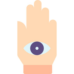 Vector Icon Hand Palm, Hand Reading, Eyes, Esoteric, Fortune Teller