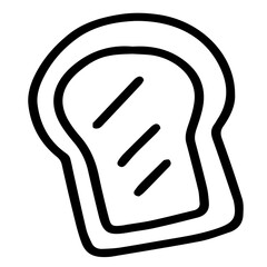 Hand drawn black and white color of  Toast design isolated on transparent background. Vector illustration. 
