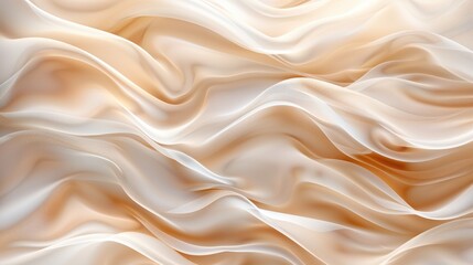 Fototapeta premium Abstract soft waves in neutral tones, resembling flowing silk or satin fabric. Perfect for backgrounds, textures, and artistic design projects.