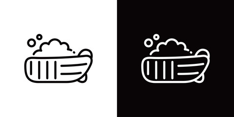 ベビーバスのシンプルな線画アイコン
