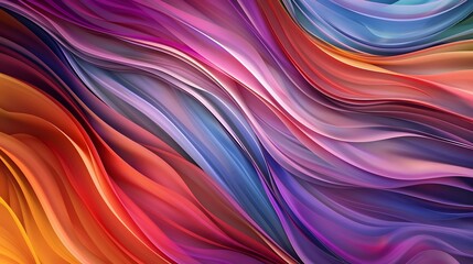 Fototapeta premium This abstract image showcases a vibrant combination of wavy lines in a spectrum of colors, creating a dynamic and fluid visual texture that's perfect for a variety of design projects. 