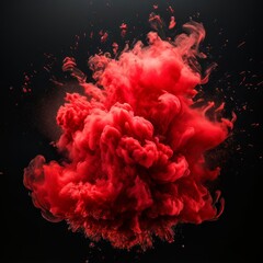 red smoke on black