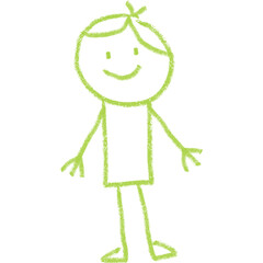 Hand Drawn Stickman Crayon