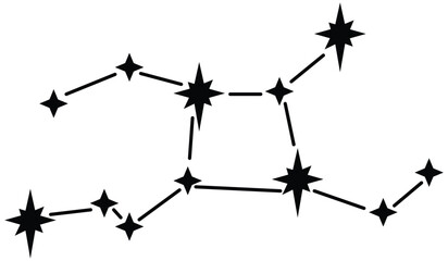 Virgo zodiac constellation. Star constellation zodiac virgo black white vector © Quirk Craft Studio
