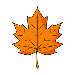 Autumn maple leaf vector illustration, leaf house vector art, autumn maple leaf silhouette, autumn maple leaf cartoon vector icon