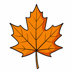 Autumn maple leaf vector illustration, leaf house vector art, autumn maple leaf silhouette, autumn maple leaf cartoon vector icon