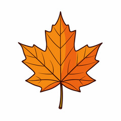 Autumn maple leaf vector illustration, leaf house vector art, autumn maple leaf silhouette, autumn maple leaf cartoon vector icon