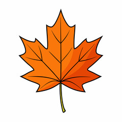 Autumn maple leaf vector illustration, leaf house vector art, autumn maple leaf silhouette, autumn maple leaf cartoon vector icon