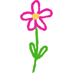 Hand Drawn Flower Crayon