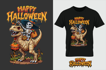  Happy Halloween T shirt design vector Illustration with Custom Typography