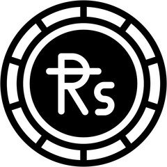 Vector Icon Rupee, Pakistan, Currency, Coin, Money