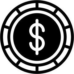 Vector Icon Dollar, America, Currency, Coin, Money
