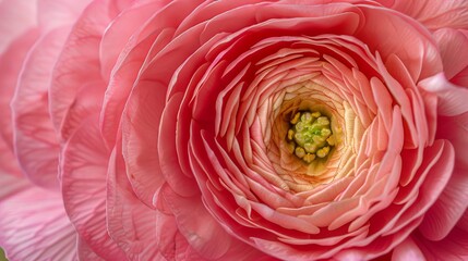 Obraz premium Close-up of a pink ranunculus flower