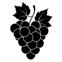 Grapes vector illustration, Bunch of grapes vector art, Grapes silhouette, Bunch of grapes cartoon vector icon