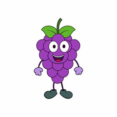Grapes vector illustration, Bunch of grapes vector art, Grapes silhouette, Bunch of grapes cartoon vector icon