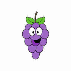 Grapes vector illustration, Bunch of grapes vector art, Grapes silhouette, Bunch of grapes cartoon vector icon