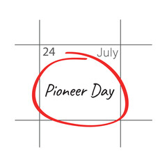 Pioneer day on 24 July, calendar date.