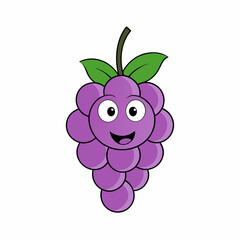 Grapes vector illustration, Bunch of grapes vector art, Grapes silhouette, Bunch of grapes cartoon vector icon
