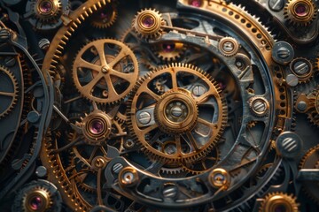 Obraz premium Intricate Clockwork Mechanism