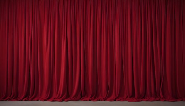 Intense scarlet red curtain or fabric as a backdrop
