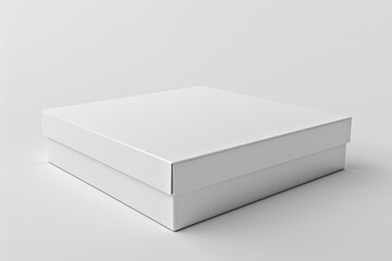 Blank White Box Mockup on Isolated White Background created with Generative AI