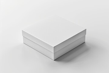 Fototapeta premium Blank White Box Mockup on Isolated White Background created with Generative AI