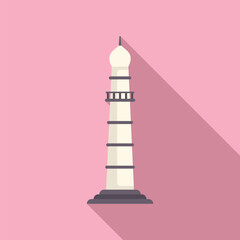 Tall lighthouse standing near the ocean coastline, emitting light for ships