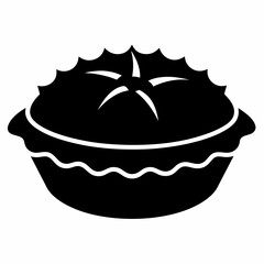 Pie vector illustration, pie vector art, pie silhouette, hand drawn vector illustration of a cake cartoon vector icon