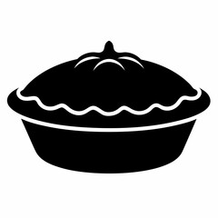 Pie vector illustration, pie vector art, pie silhouette, hand drawn vector illustration of a cake cartoon vector icon