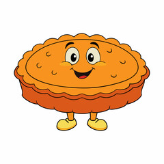 Pie vector illustration, pie vector art, pie silhouette, hand drawn vector illustration of a cake cartoon vector icon