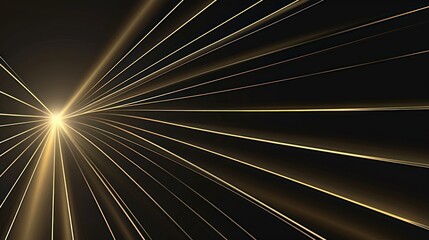 Golden Rays of Light on a Black Background