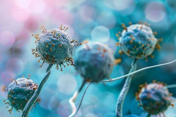 Cancer genetics science research abstract bright background Generative Ai