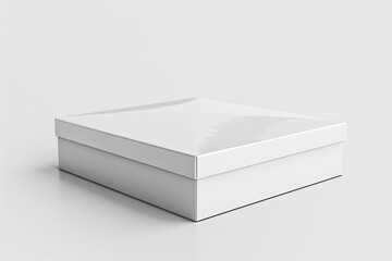 Blank White Box Mockup on Isolated White Background created with Generative AI