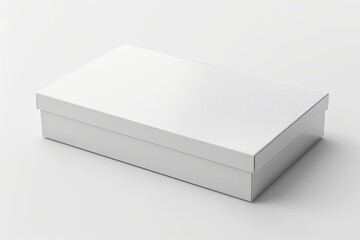 Naklejka premium Blank White Box Mockup on Isolated White Background created with Generative AI