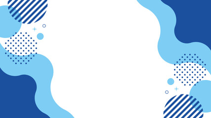 幾何学　シェイプ　波　水玉　フレーム　青と水色