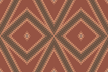 Ikat ethnic seamless pattern design. Abstract geometric Aztec fabric carpet mandala ornaments textile decorations wallpaper. Tribal boho native