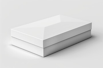Naklejka premium Blank White Box Mockup on Isolated White Background created with Generative AI