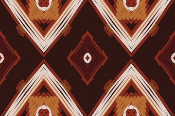 Ikat ethnic seamless pattern design. Abstract geometric Aztec fabric carpet mandala ornaments textile decorations wallpaper. Tribal boho native