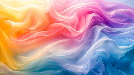 Obraz premium Soft pastel colored fabric gently flowing in the wind