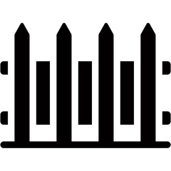 Vector Icon Fence, Picket, Garden, Farming And Gardening, Carpentry