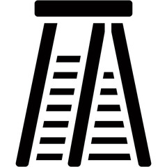Vector Icon Ladder, Construction Tools, Carpentry Tools, Step Ladder, Equipment