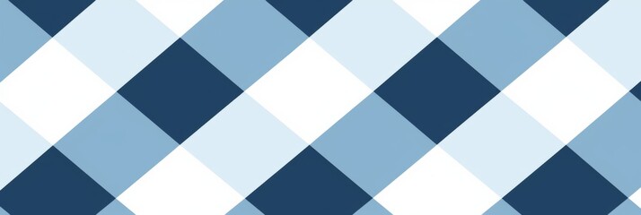 Fototapeta premium A pattern of blue and white diagonal plaid