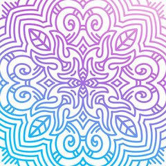 Gradient color Mandala ornament background with white background