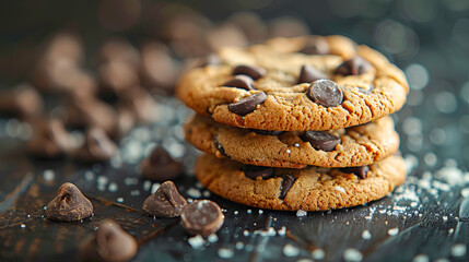 Stack of chocolate chip cookies celebrating national chocolate chip cookie day