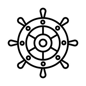 recommend clip art: Ship Wheel line icon